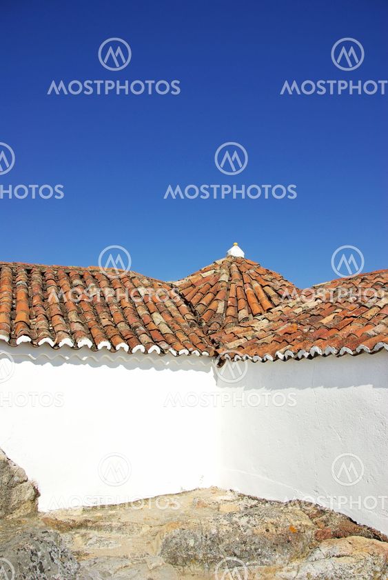 Closeup of portuguese old roof.