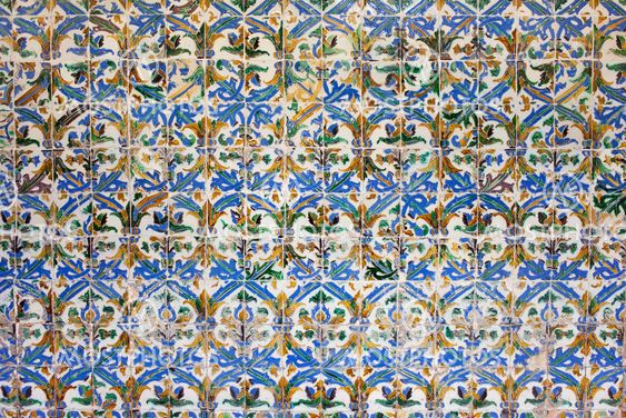 Azulejos Tiles in Mudejar Style Background