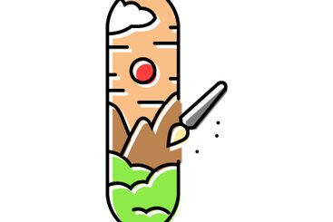 skateboarding apparel color icon vector illustration