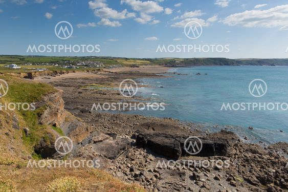 Widemouth Bay near Bude North Cornwall England UK on a...