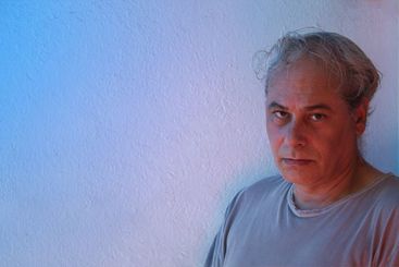 close-up with copy space of mature man with ambient...