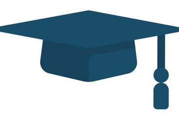 Blue Square Academic or Graduate Cap with Tassel