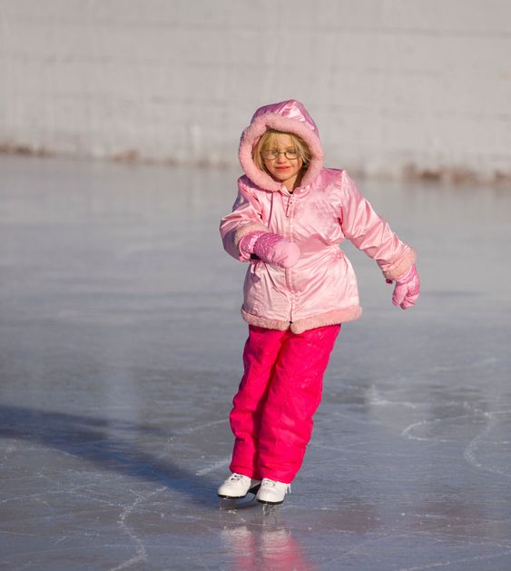 Child in Pink Ice Skating