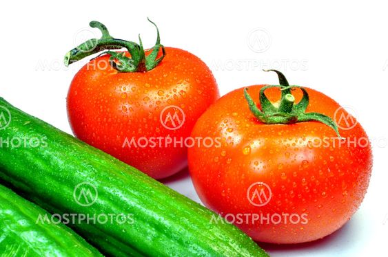Tomatoes and cucumbers