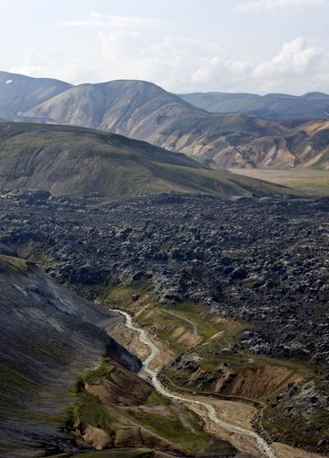 Valley and mountains in Iceland