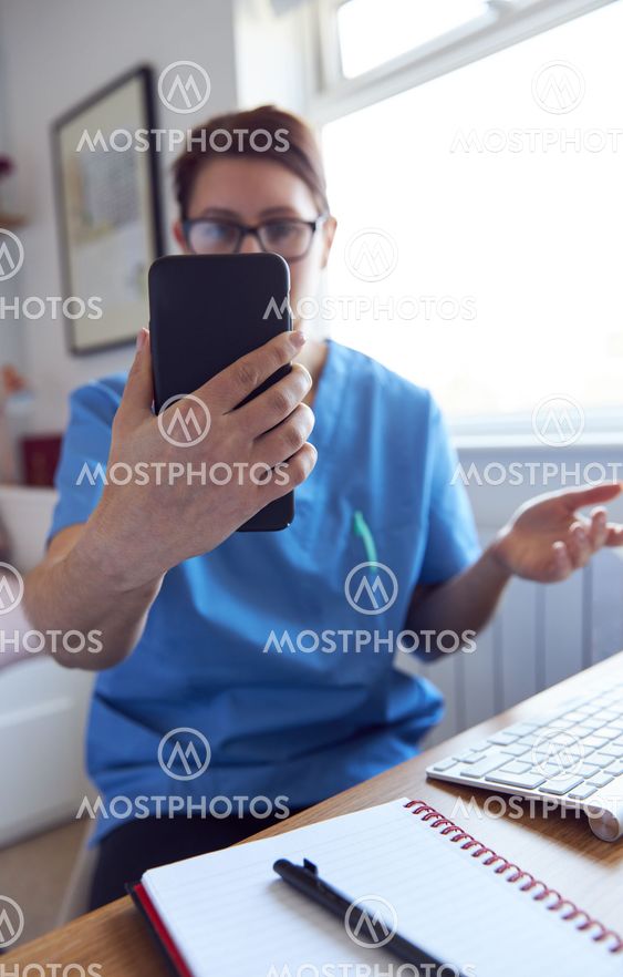 Telemedicine concept, virtual nurse using mobile phone