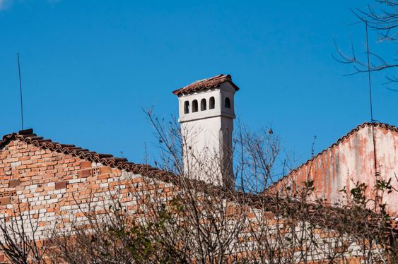 Roofs and chimneys of old houses