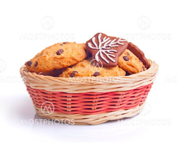 Christmas Cookies In Basket