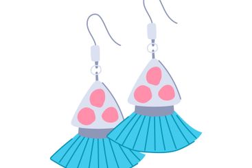 accessories tassel earrings cartoon vector illustration