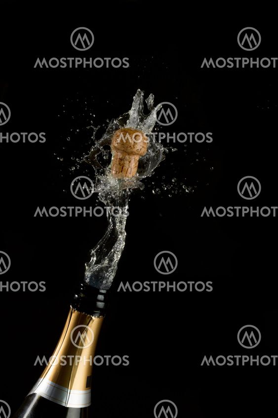 Champagne cork poppins