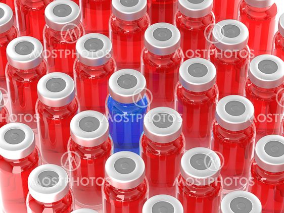 Medical decision: large group of ampules