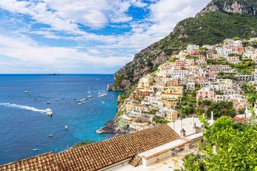 View of Positano on the Amalfi Coast in Italy
