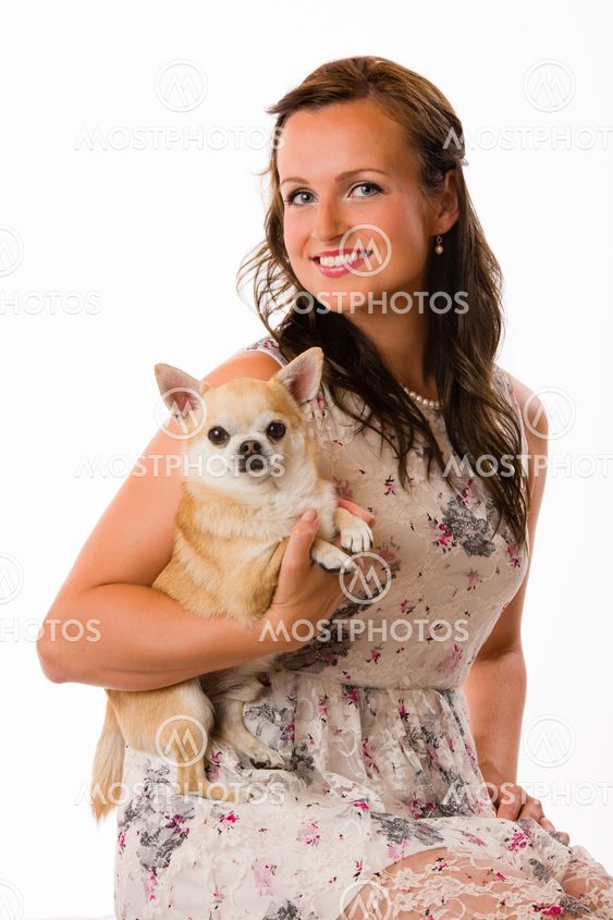 Woman and chihuahua