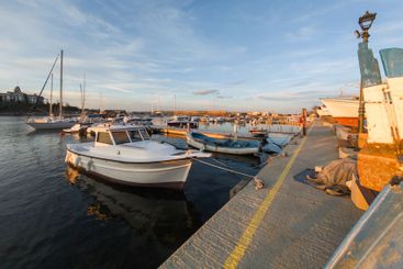 Sunset view of the port of Sozopol, Bulgaria