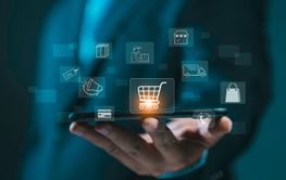 Digital marketing and financial. Pressing on cart while...