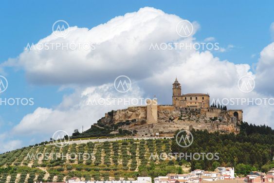 Medieval La Mota castle on the hill above Alcalá la Real...