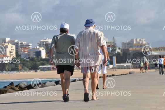 Old Couple Walking