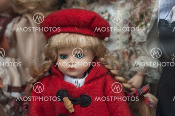 vintage dolls at flea market in the street