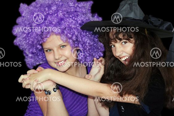 Girls in carnival costumes