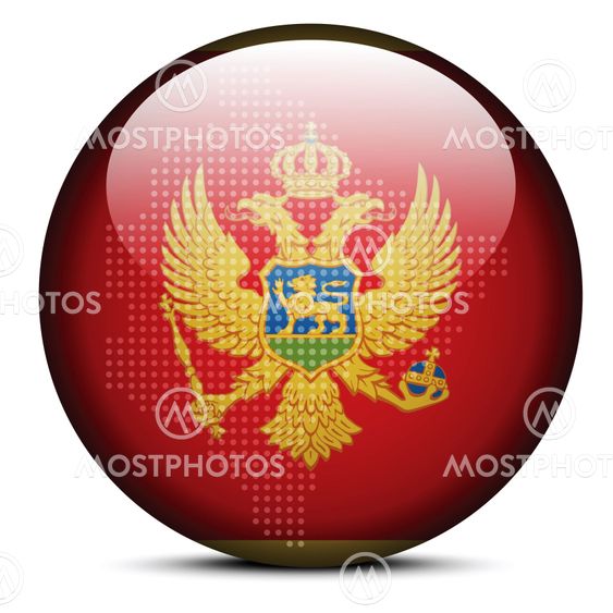 Map with Dot Pattern on flag button of Montenegro