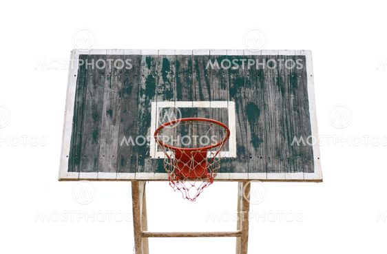 Old wooden basketball hoop