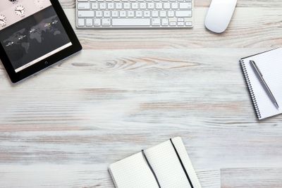 Blank office desk background with copy space for your text