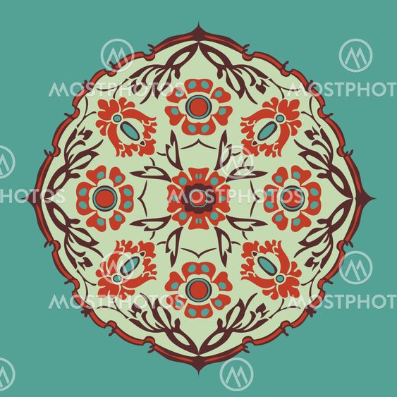 Colorful round flower abstract isolated background vector