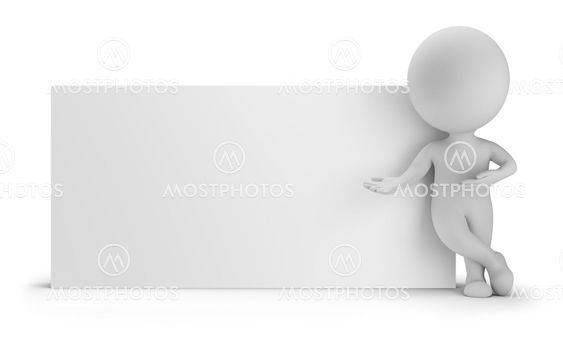 3d small people - next to an empty board