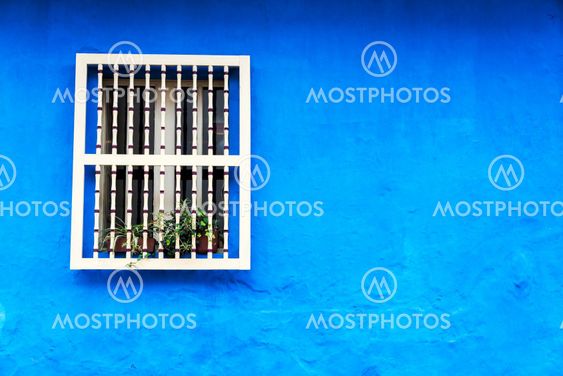 Blue Colonial Wall