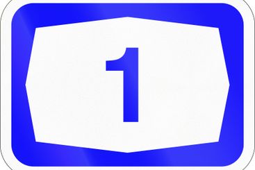 Highway 1 road shield used in Israel