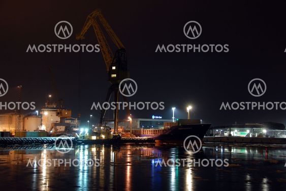 Larvik harbour at night