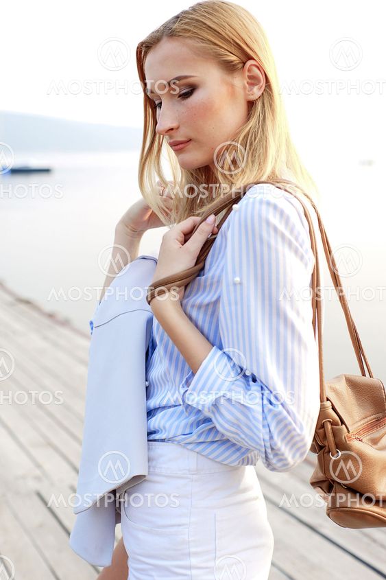 girl posing in the dock