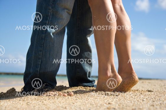 Couple on beach.