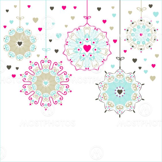 Decorative stars with hearts