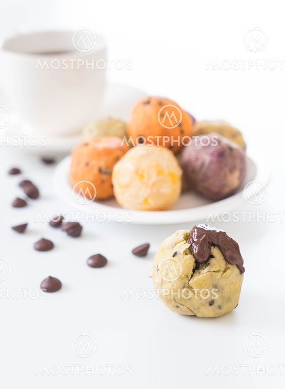 potato balls with chocolate
