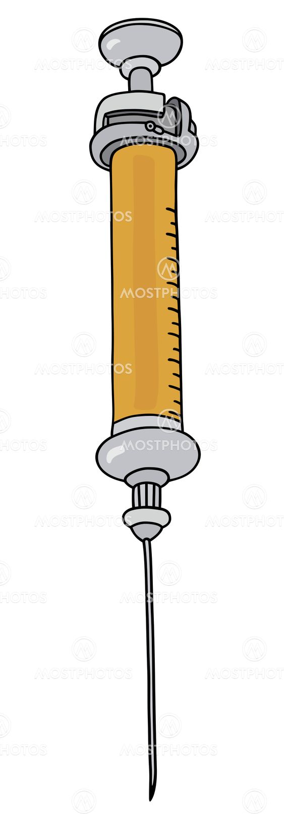 Old glass syringe