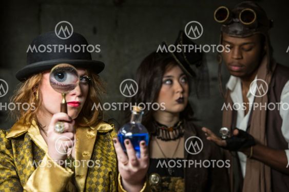 Steampunk with Magnifying Glass