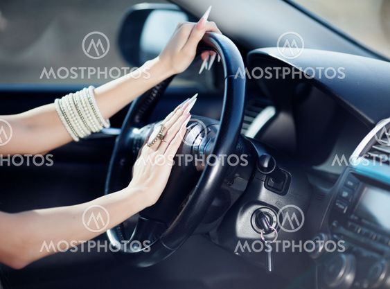 Girl in her car