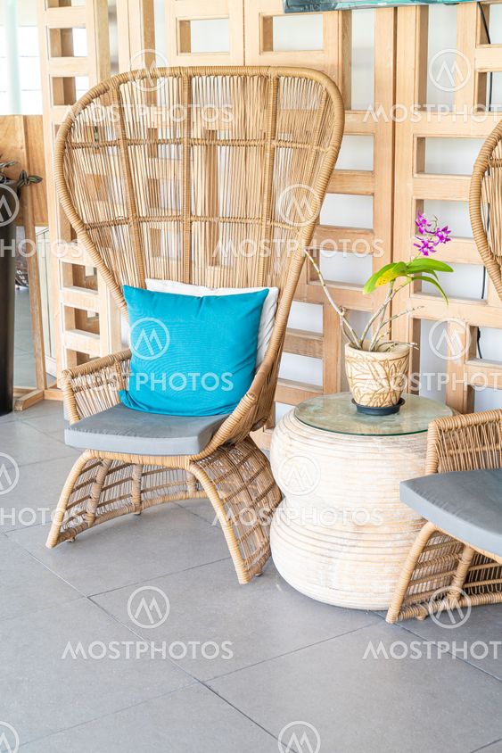 comfortable pillow on patio chair
