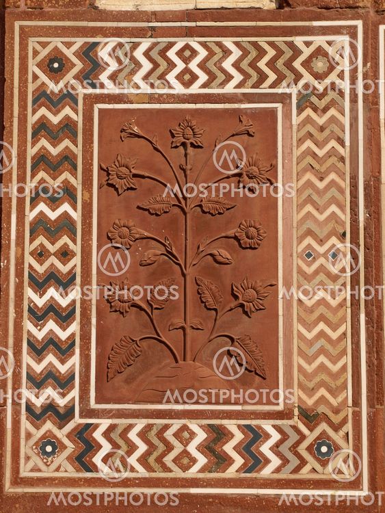 Sandstone carving at Taj Mahal