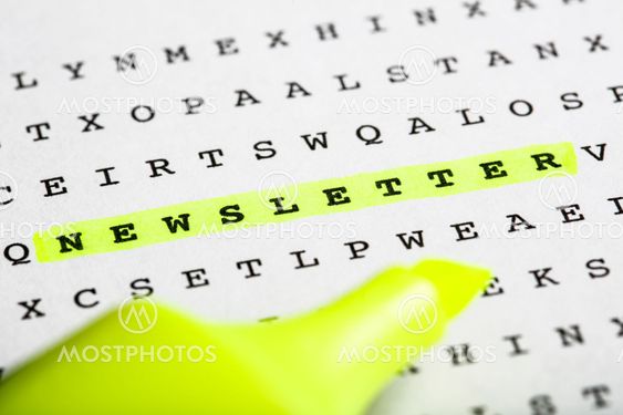 Text marker on word puzzle - Newsletter