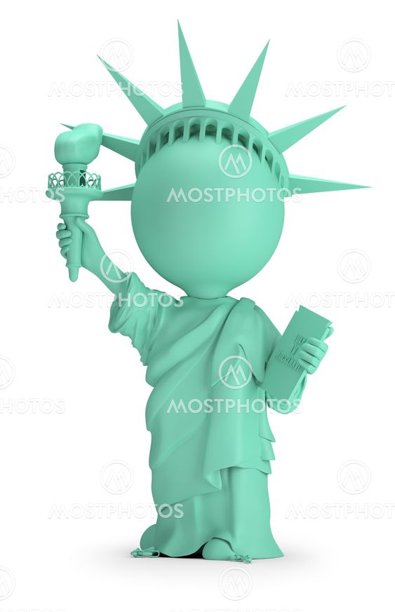 3d small people - Statue of Liberty