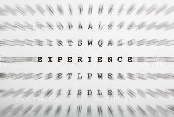 Crossword letters, focus on word experience