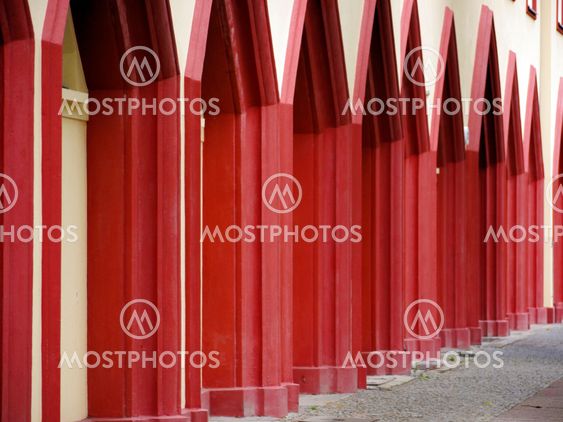 Wall surfaces with red edging