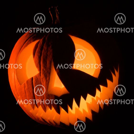 Carved pumpkin.