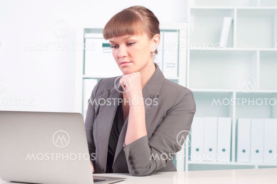 woman works in the office