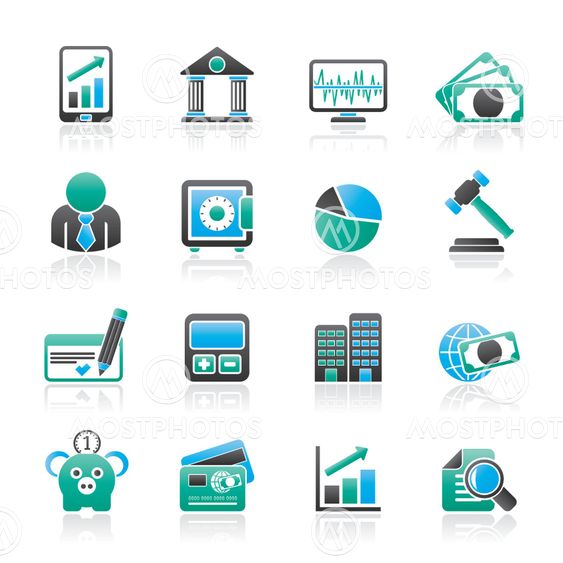 Business, finance and bank icons