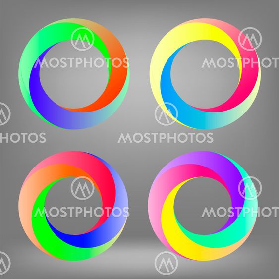 Set of Colorful Circle Icons