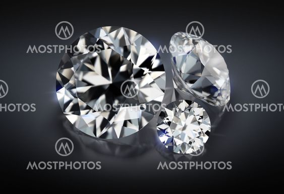 three diamonds on a dark background