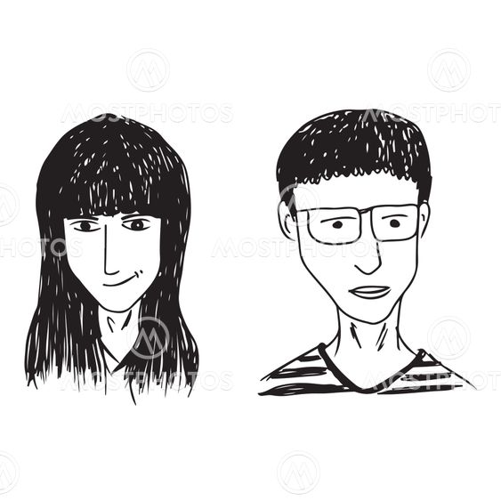 People face hand draw